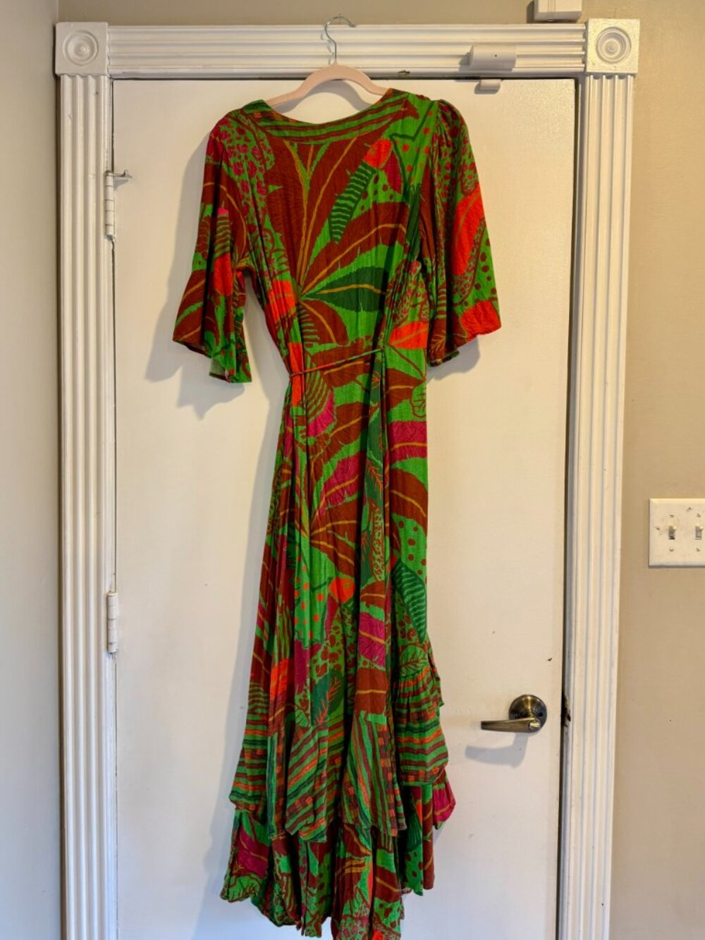 FARM Rio Flutter-Sleeve Ruffle Wrap Maxi Dress - Picture 3 of 4